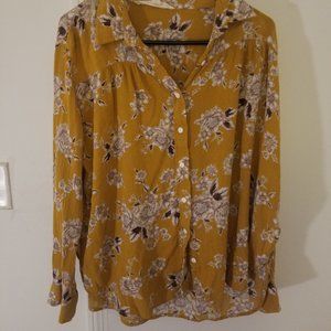 Gold Floral button down